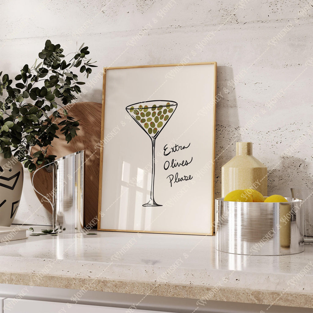 Extra Olives Please Martini Print