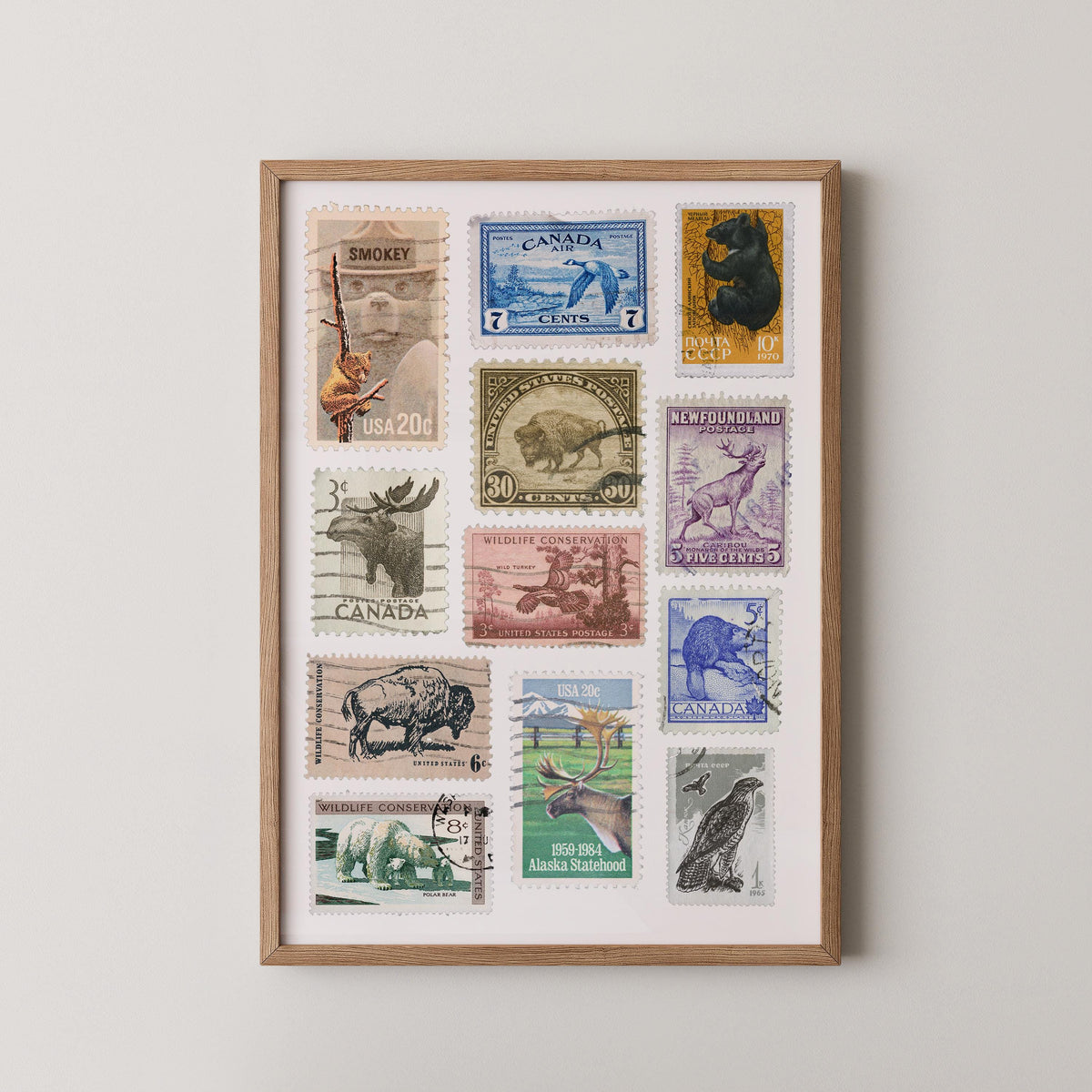 Vintage Wilderness Stamps Print