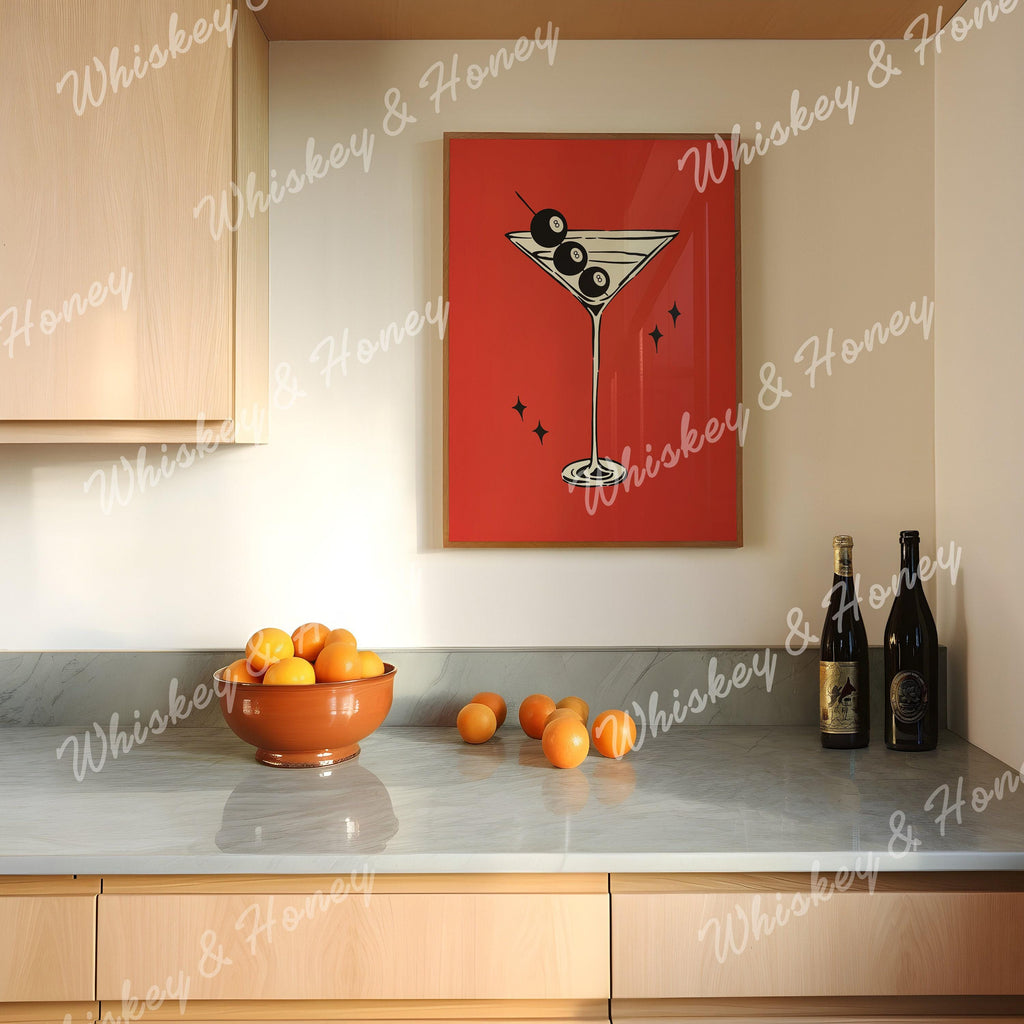 8 Ball Martini Print