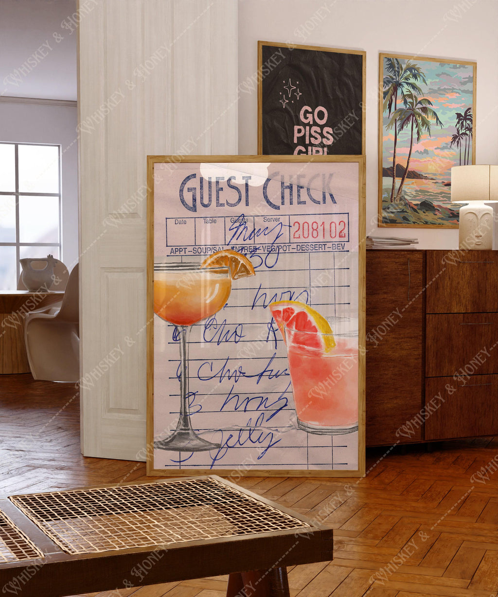 Vintage Guest Check Print