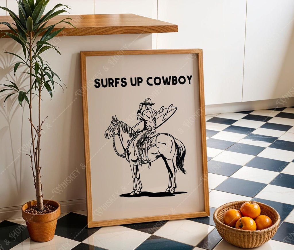 Surfs Up Cowboy Print