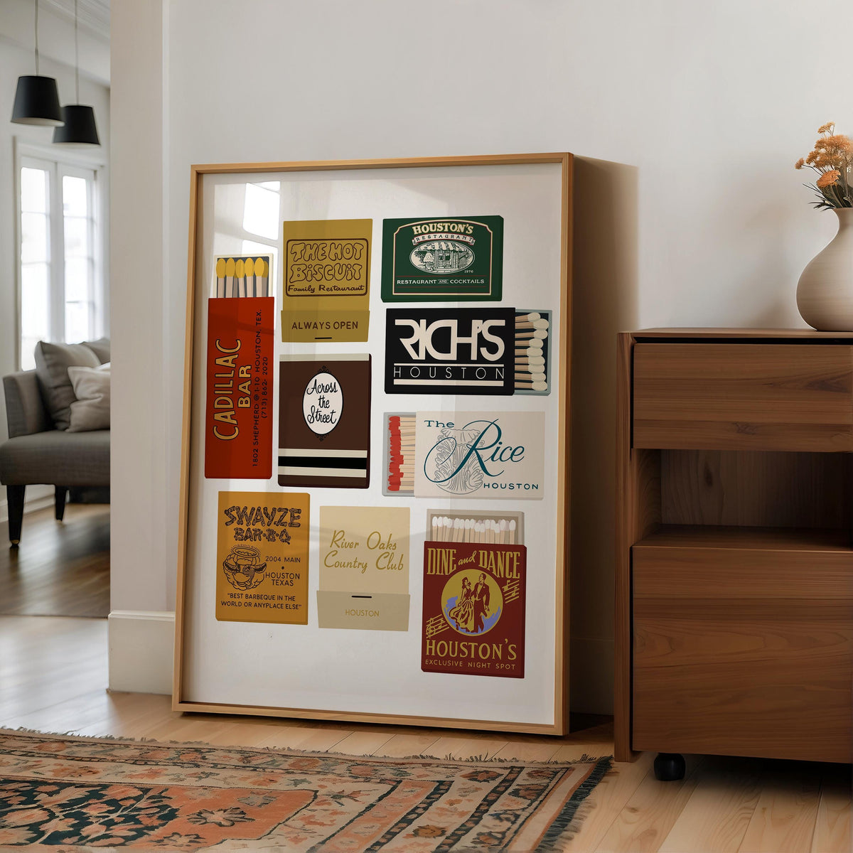 Vintage Houston Texas Matchbooks Print