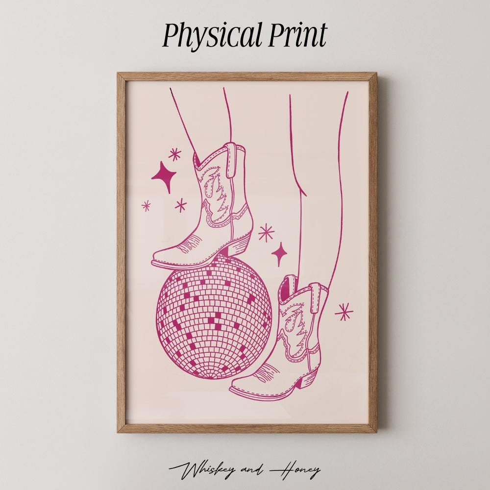Cowgirl Disco Boots Print