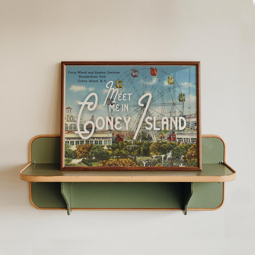 Meet Me in Coney Island Postcard Print