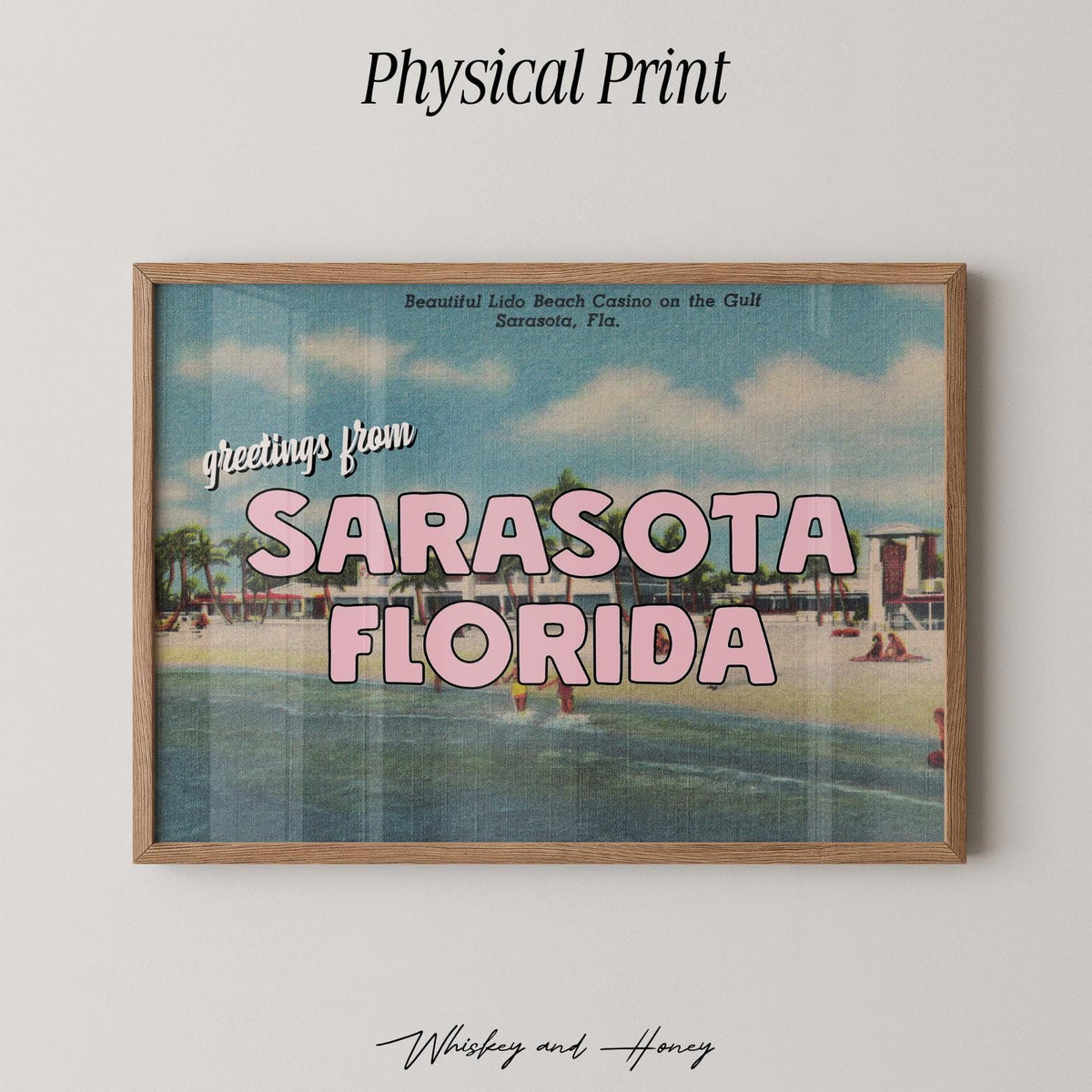 Vintage Greetings From Sarasota Florida Art Print
