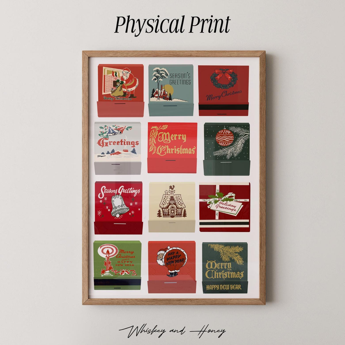Vintage Christmas Matchbook Art Print