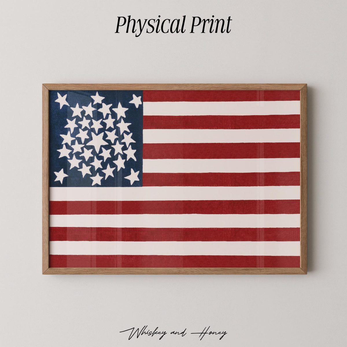 Vintage American Flag Print