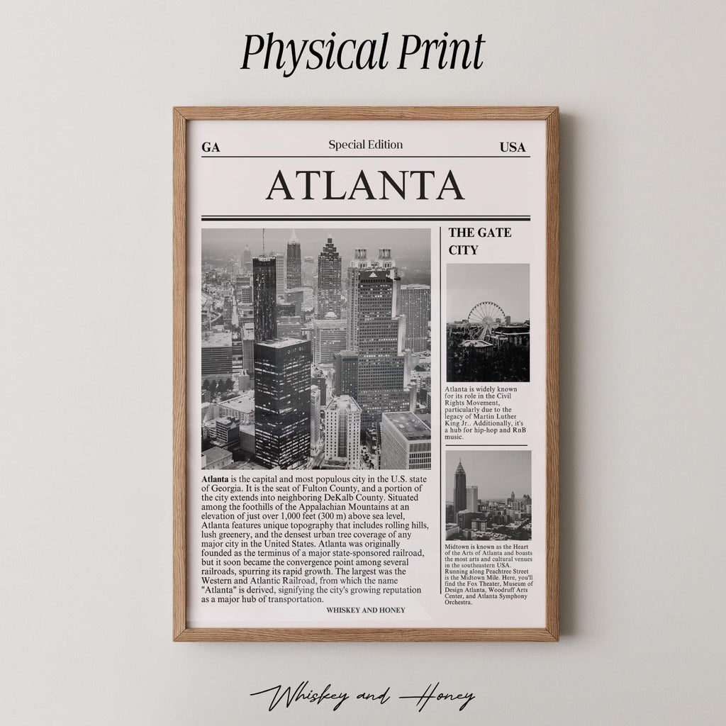 Atlanta Georgia Newspaper Print