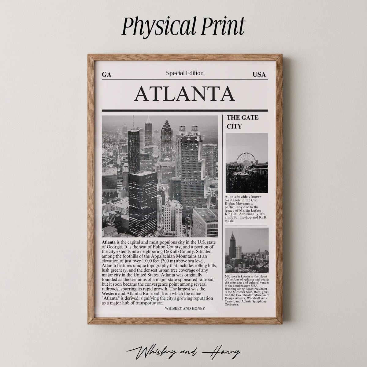 Atlanta Georgia Newspaper Print
