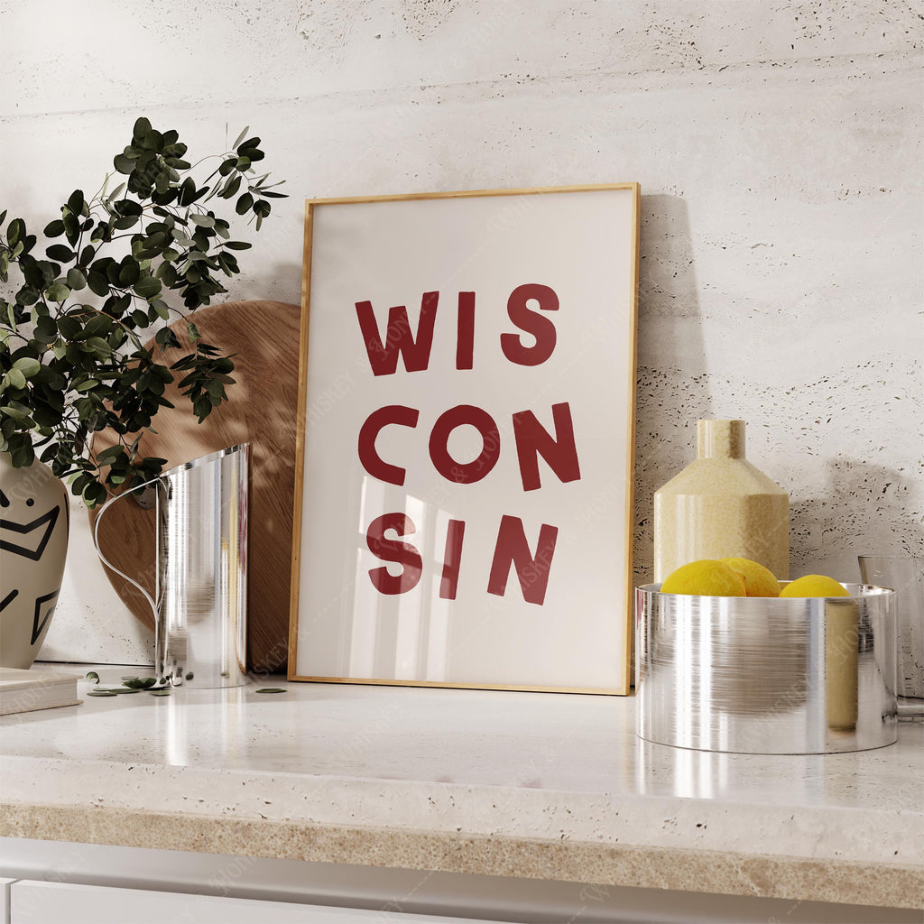 Wisconsin Typography Print