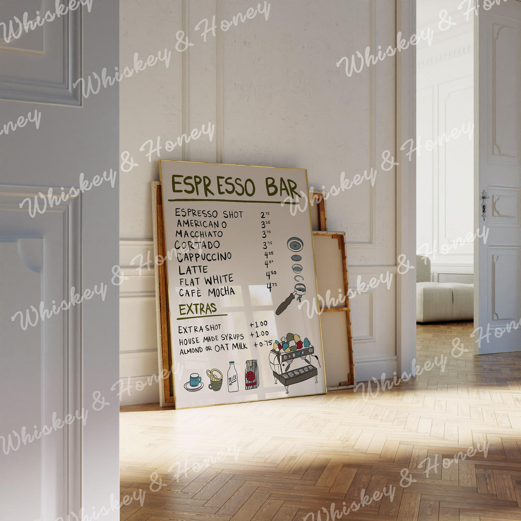 Espresso Bar Menu Art Print