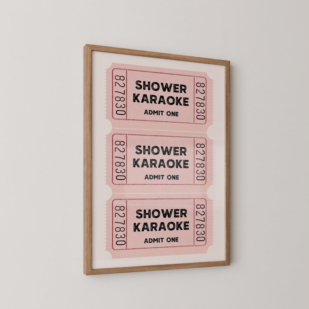 Shower Karaoke Ticket Print