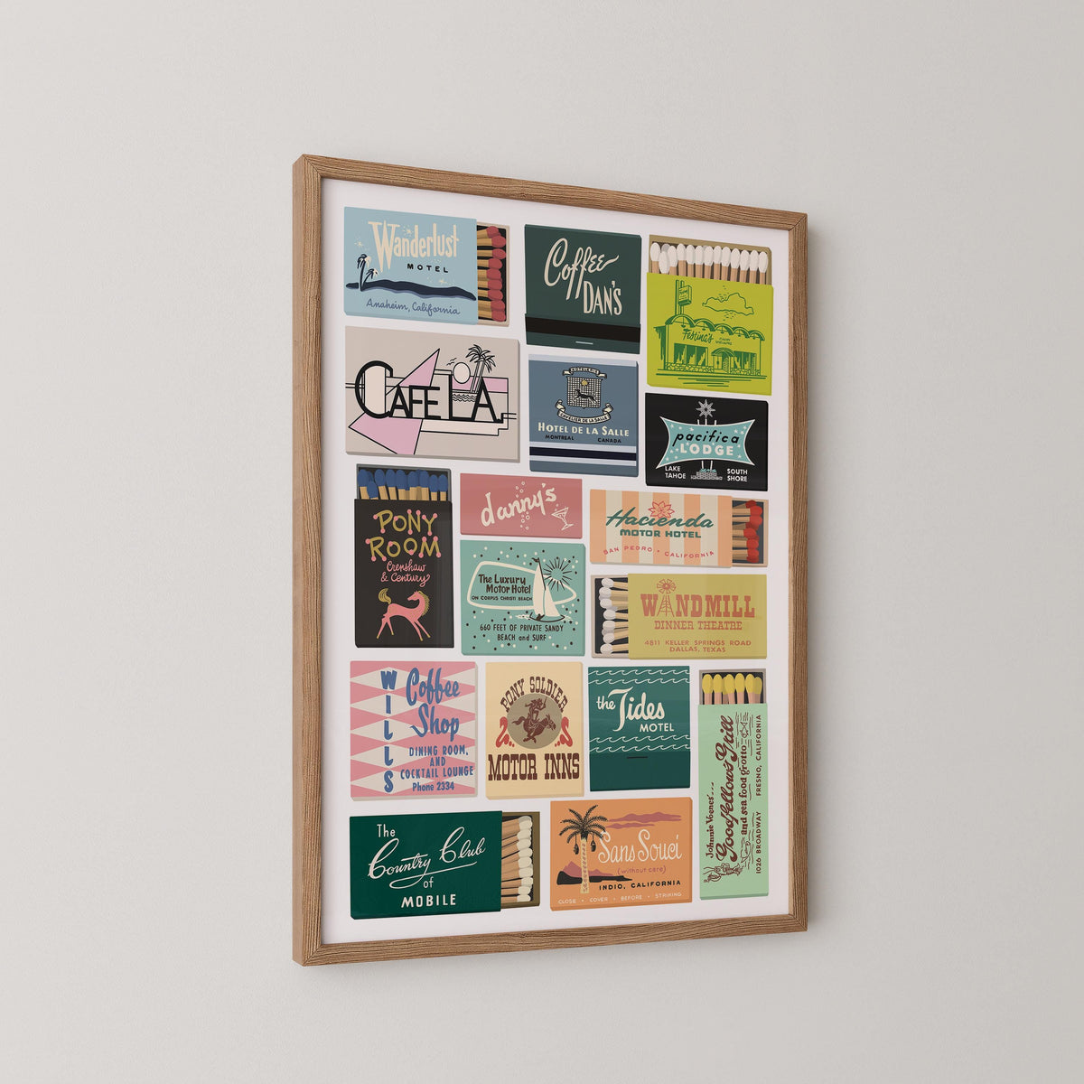 Vintage Mid-Century Matchbook Print