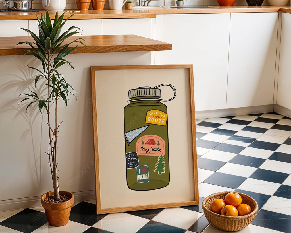 Granola Girl Water Bottle Print