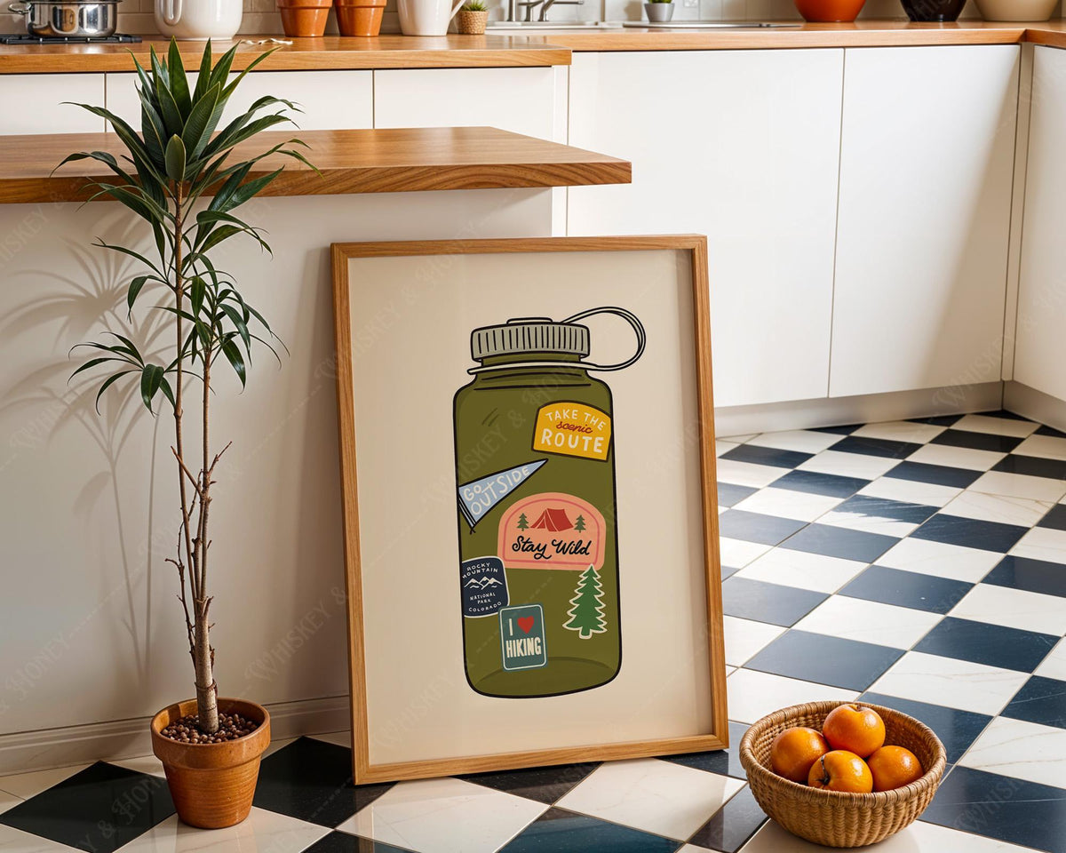 Granola Girl Water Bottle Print