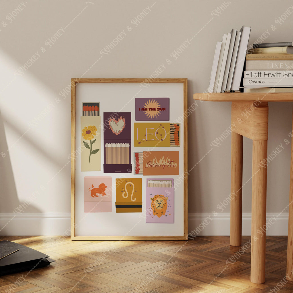 Leo Zodiac Matchbook Print