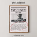 Cowboy Wanted Newspaper Print
