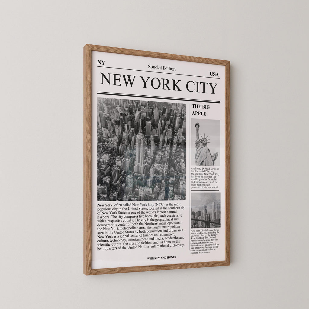 New York City Newspaper Print