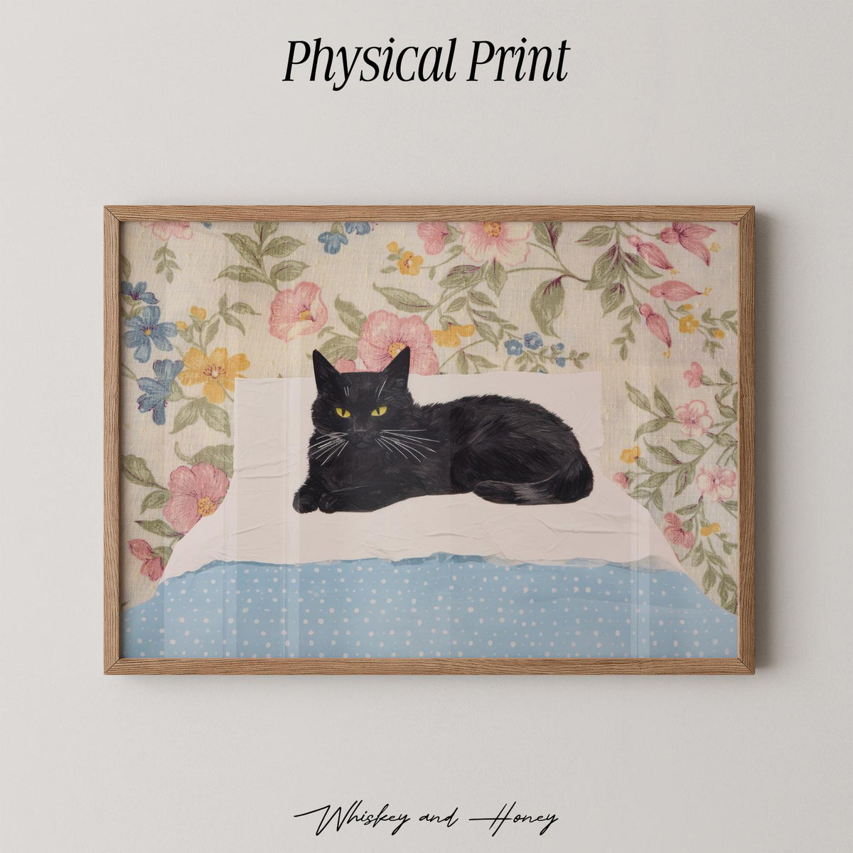 Vintage Black Cat Print