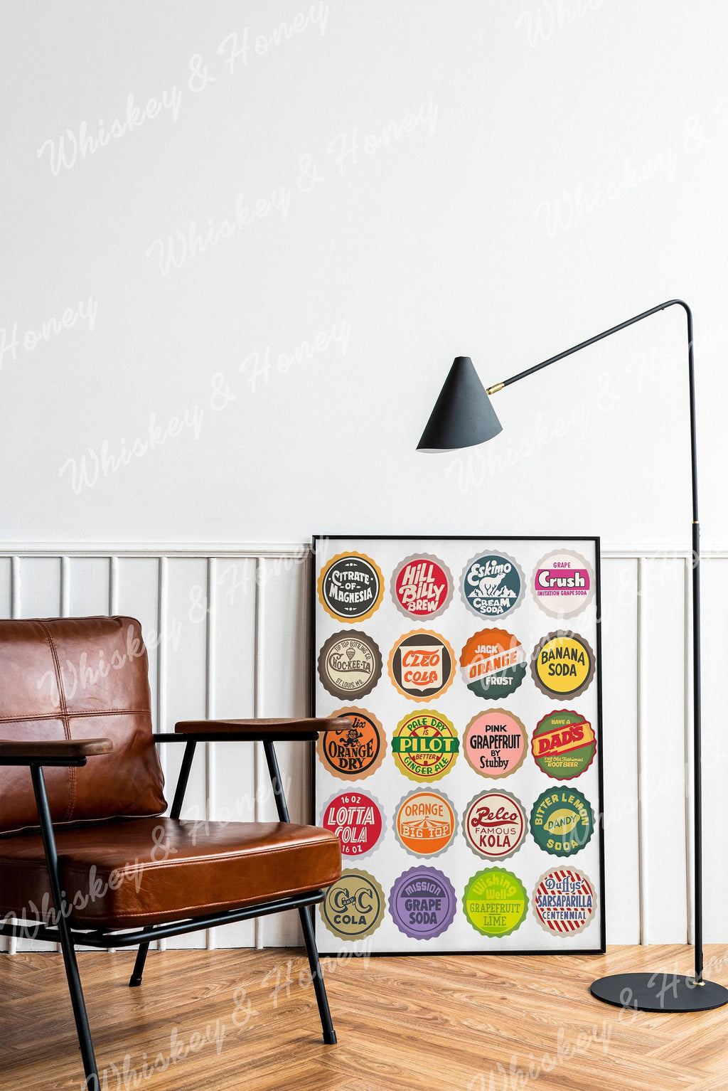 Vintage Soda Bottle Cap Print