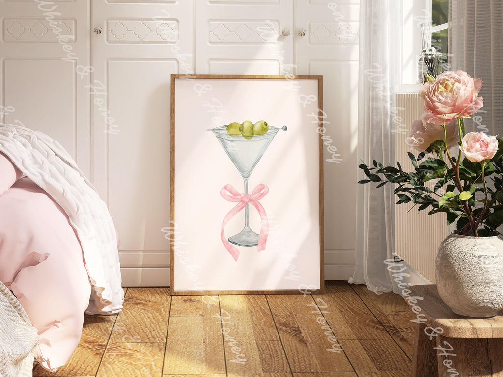 Watercolor Martini Print