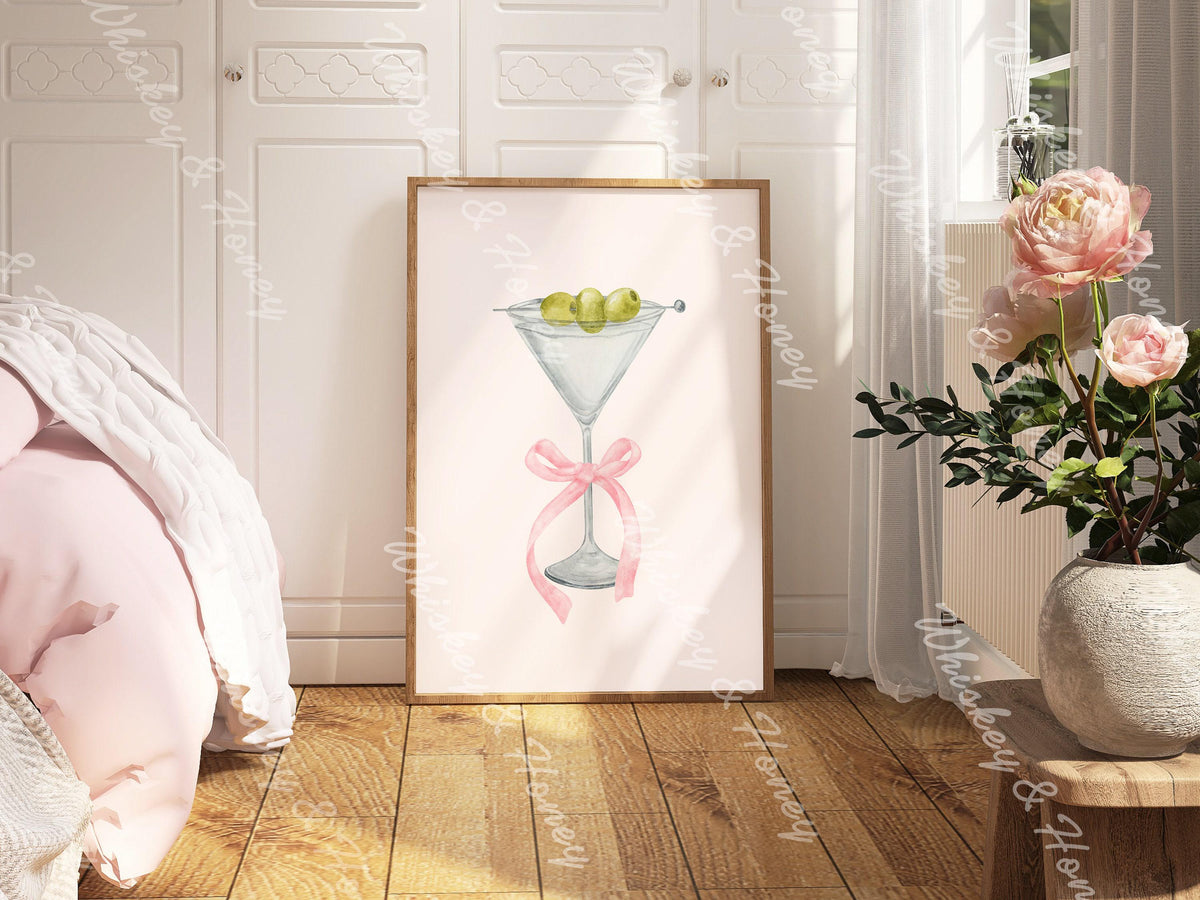 Watercolor Martini Print