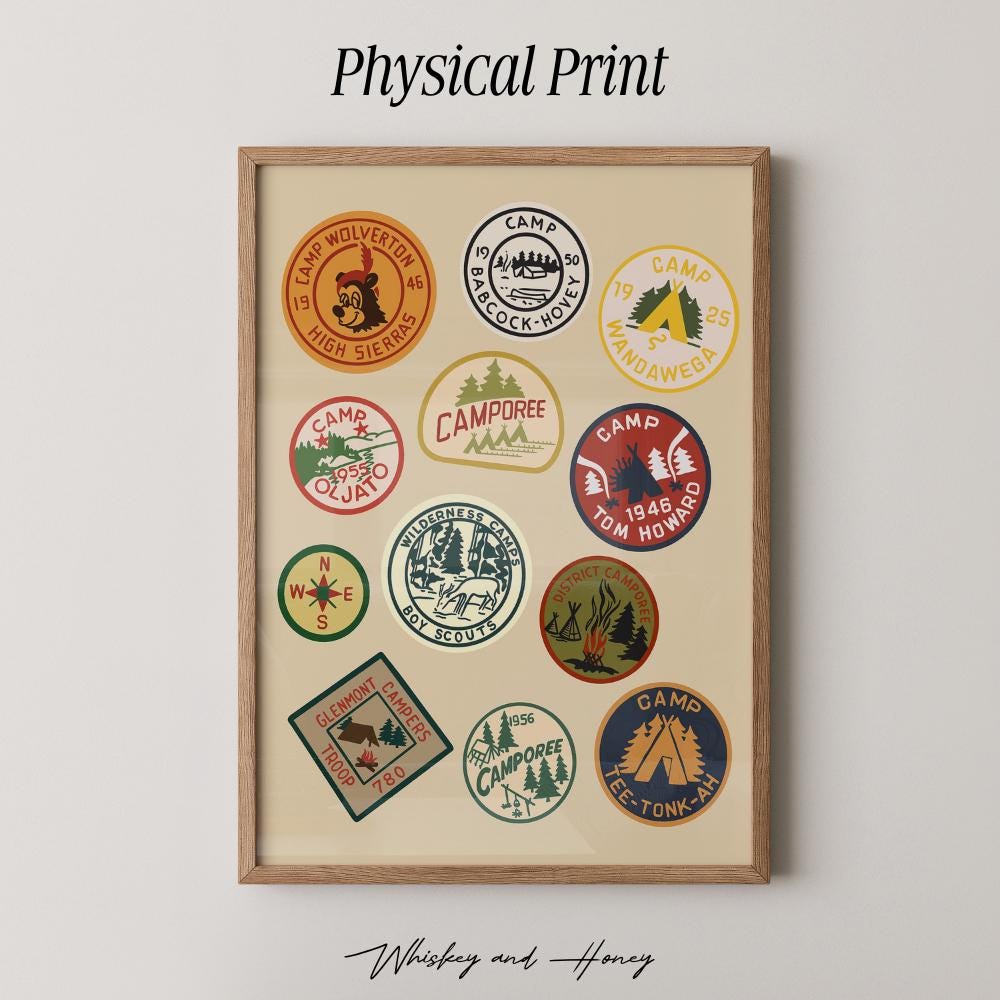 Vintage Boy Scout Patches Print