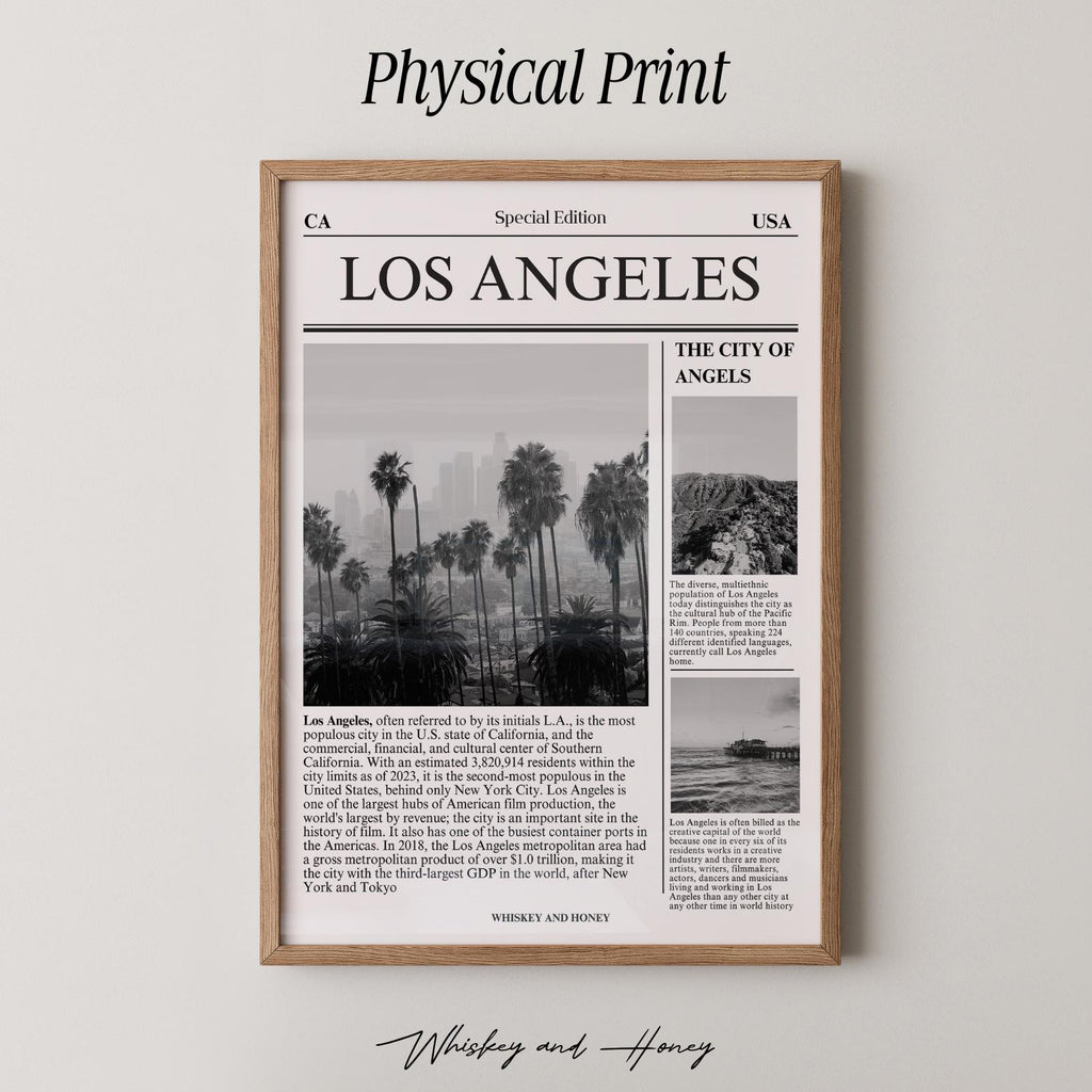 Los Angeles California Newspaper Print