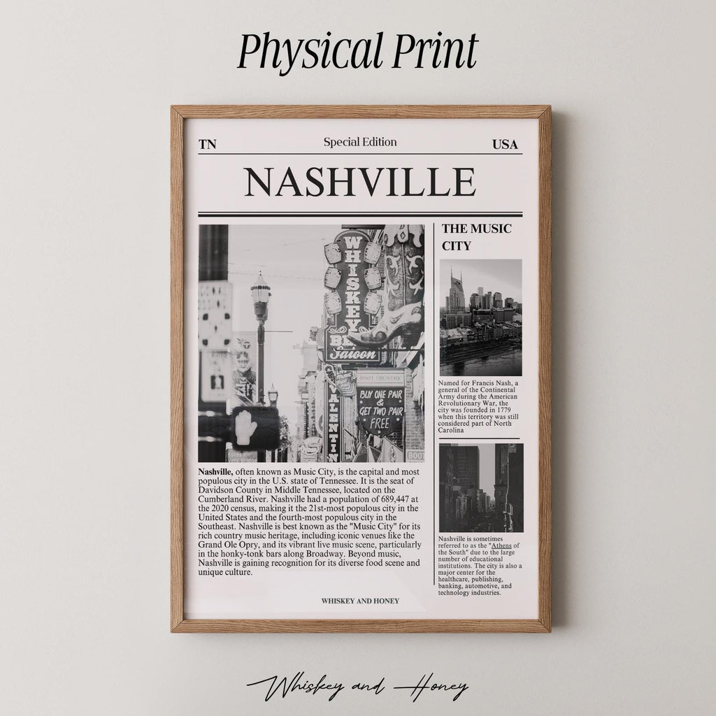 Nashville TN Newspaper Print
