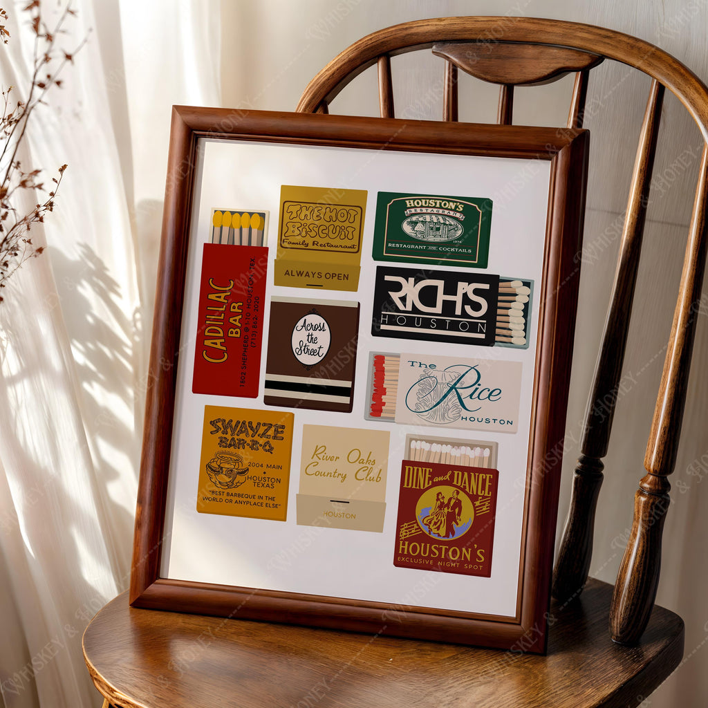 Vintage Houston Texas Matchbooks Print