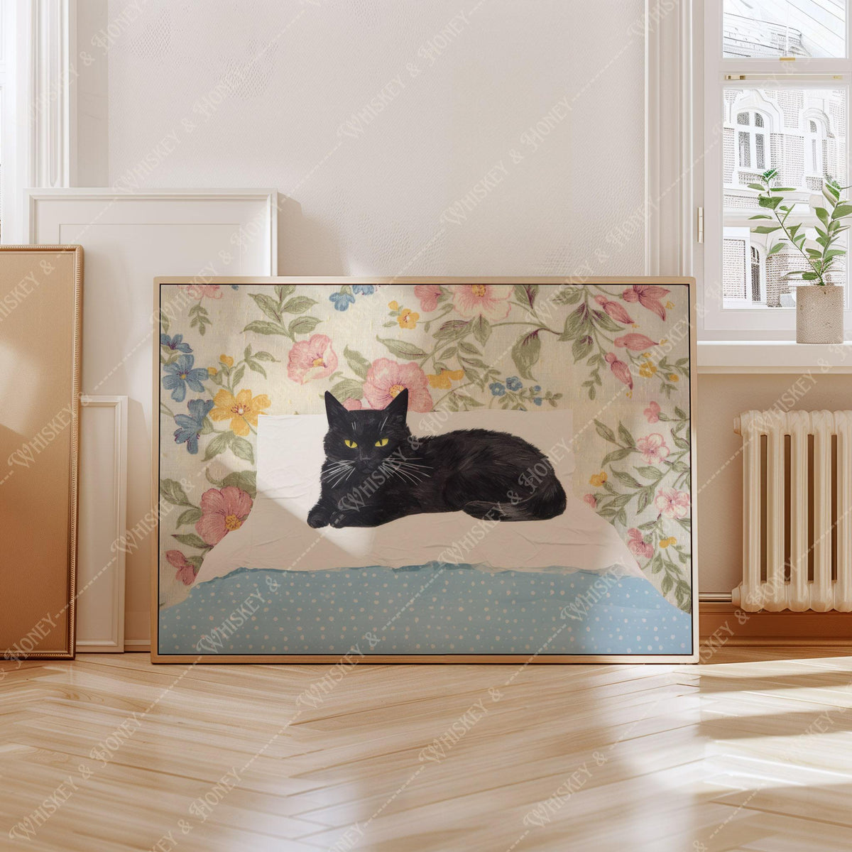 Vintage Black Cat Print