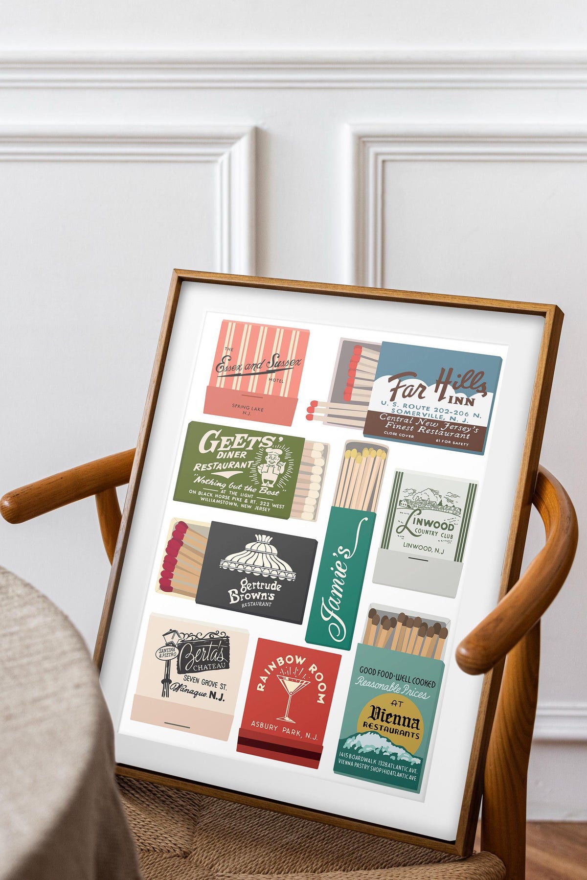 Vintage New Jersey Matchbooks Print