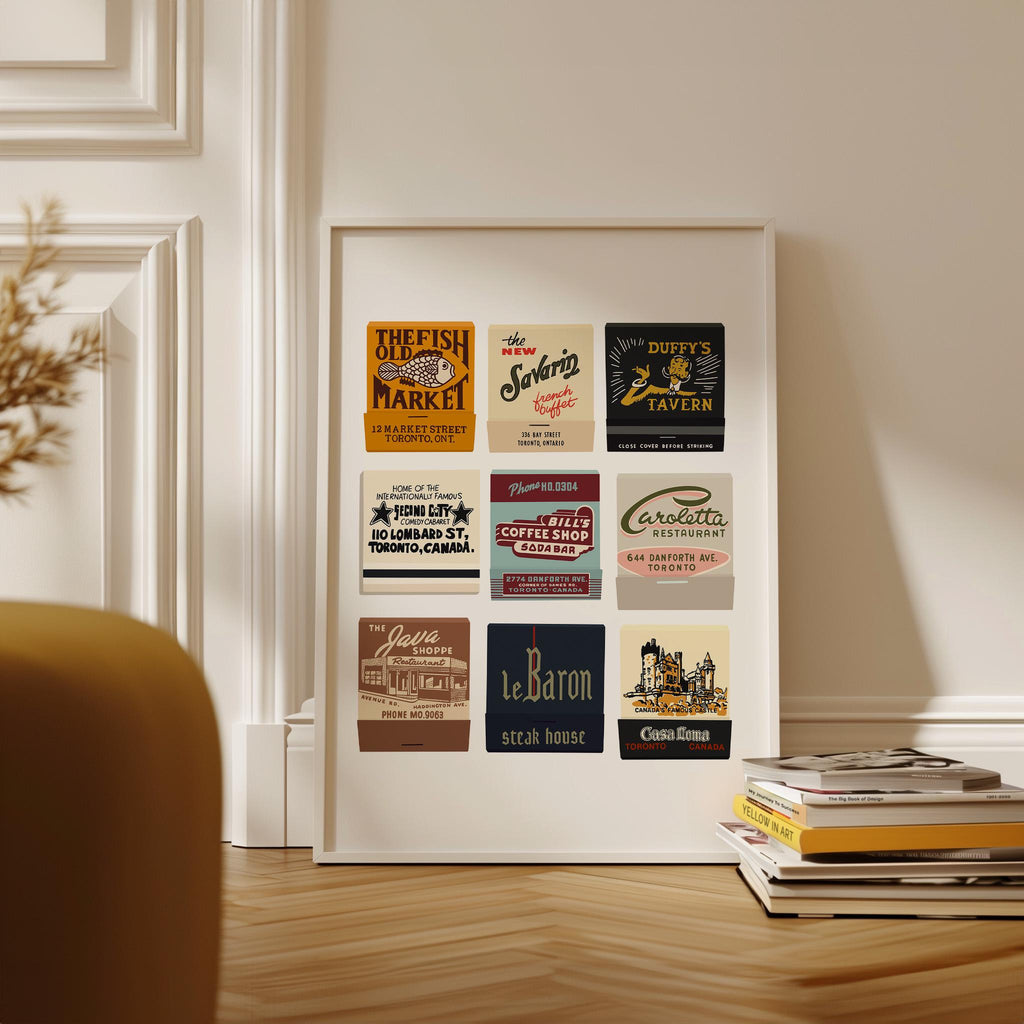 Vintage Toronto Matchbook Collage Print