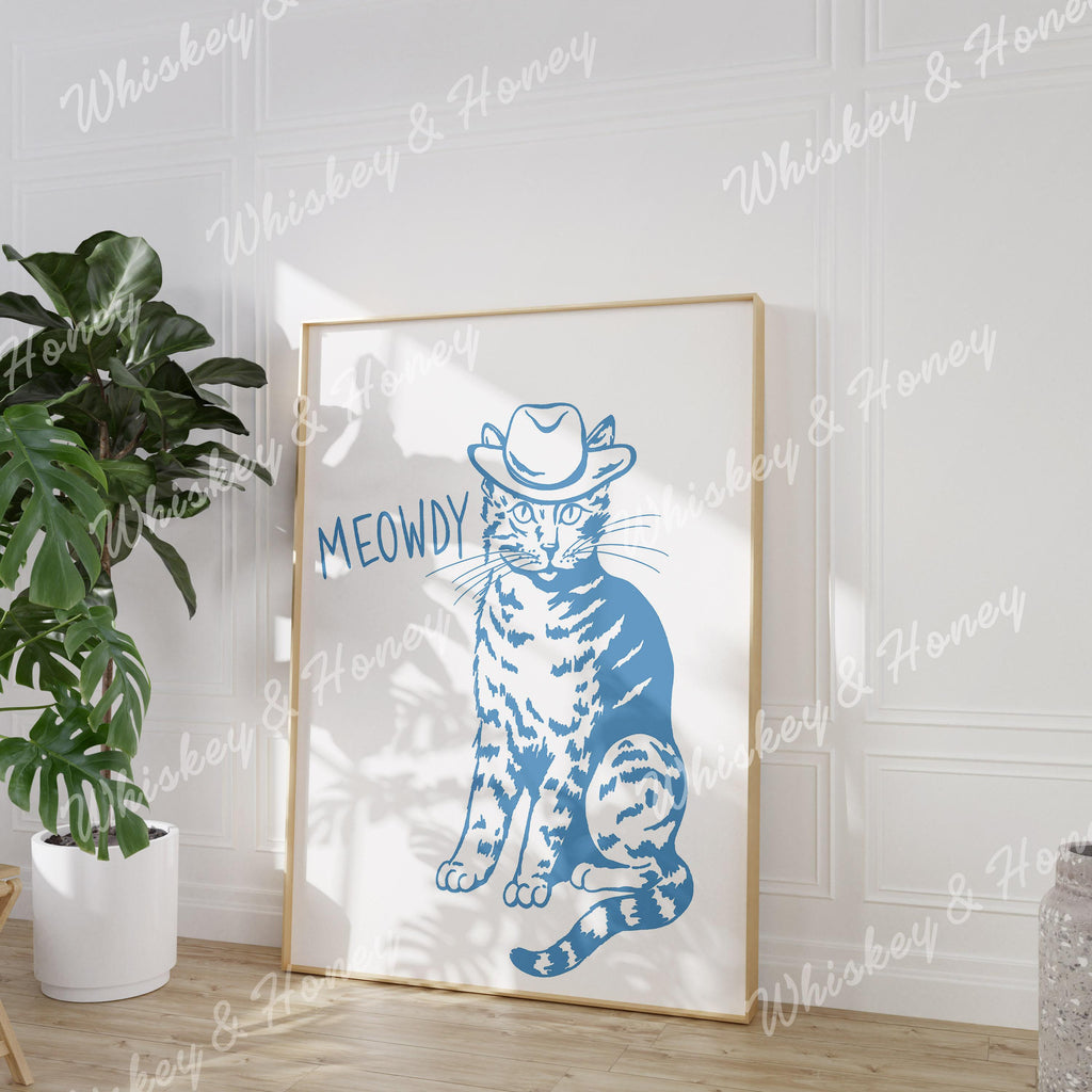 Meowdy Cat Cowboy Art Print