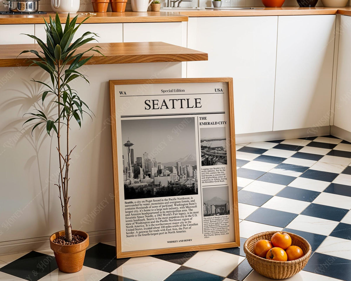 Seattle Newspaper Art Print