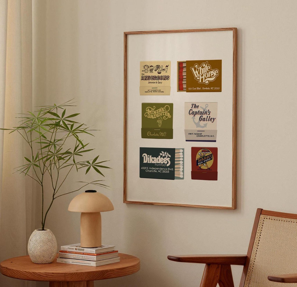 Charlotte NC Matchbooks Collage Print