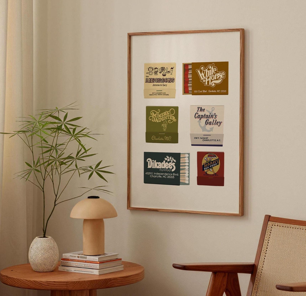 Charlotte NC Matchbooks Collage Print