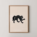 Vintage Scary Black Cat Print