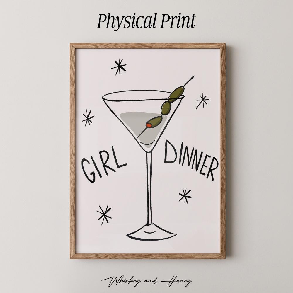Girl Dinner Martini Print