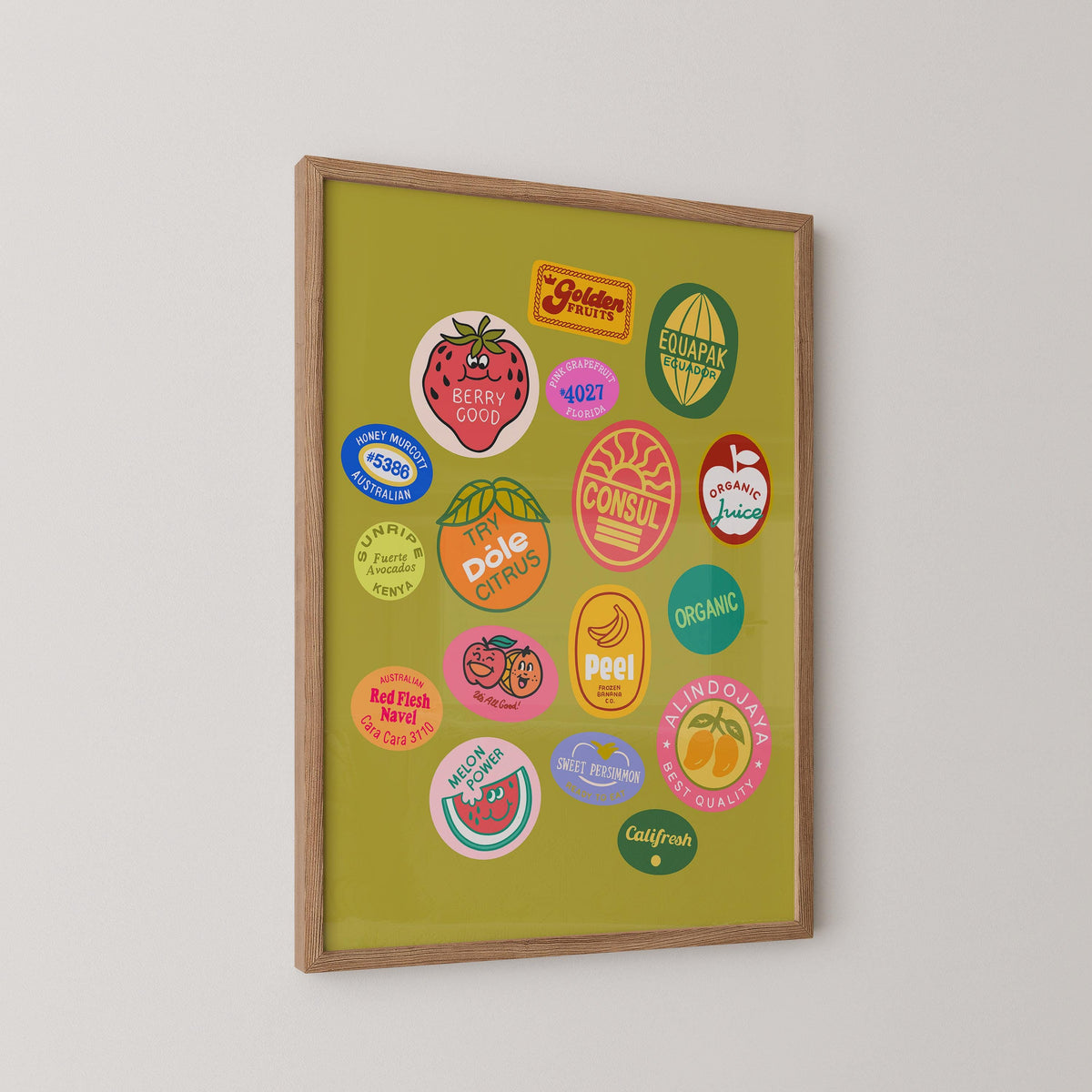 Green Fruit Sticker Print