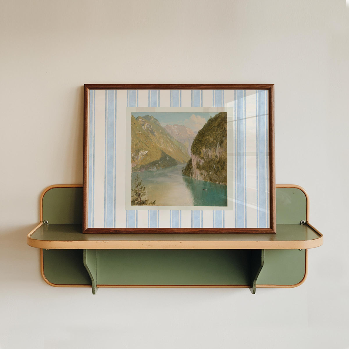 Vintage River Oil Painting Print