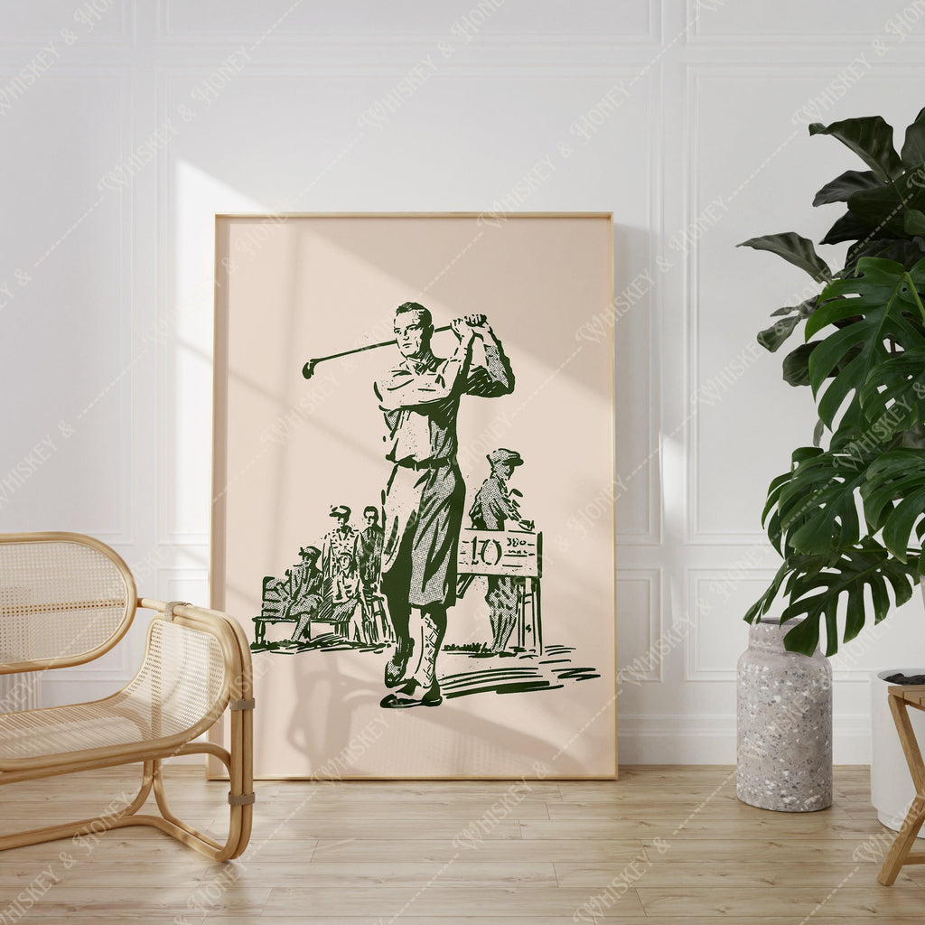 Vintage Golfer Print