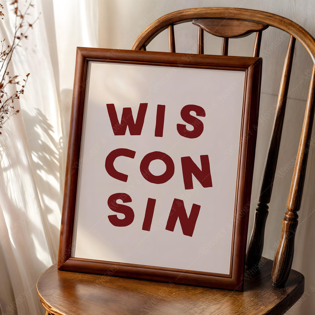 Wisconsin Typography Print