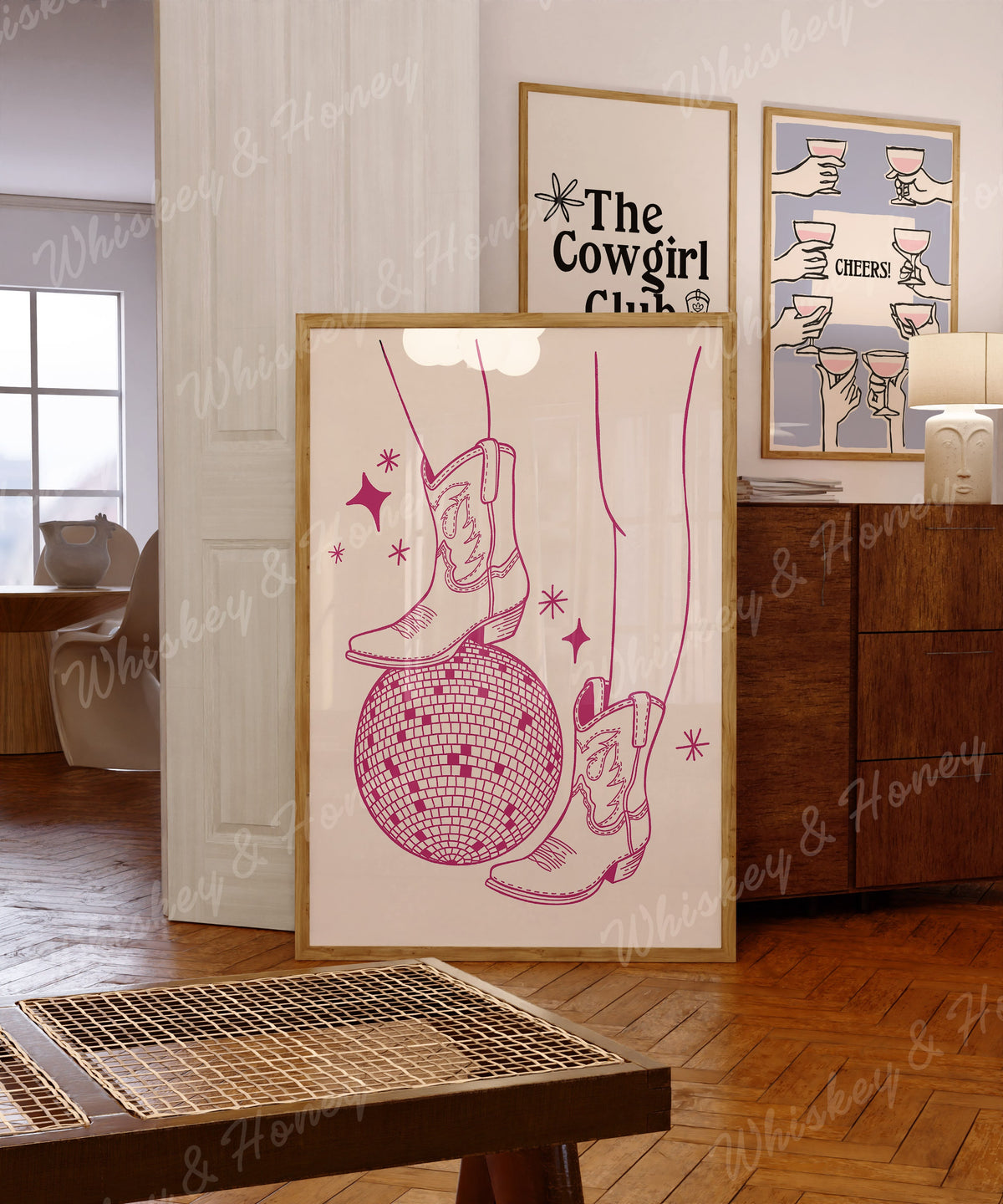 Cowgirl Disco Boots Print