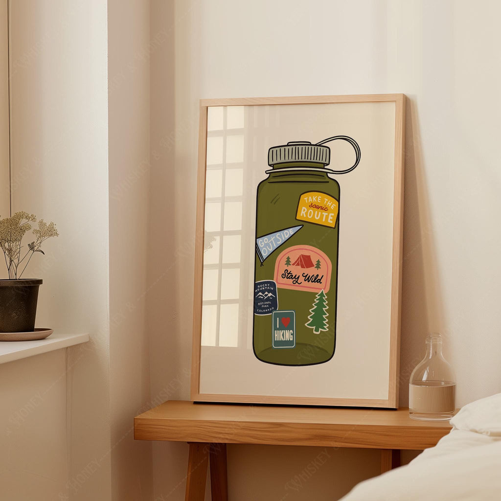 Granola Girl Water Bottle Print