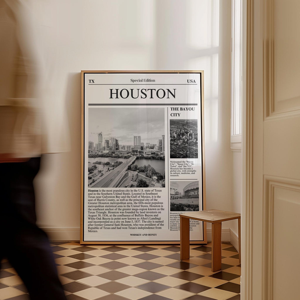 Houston Texas Newspaper Print