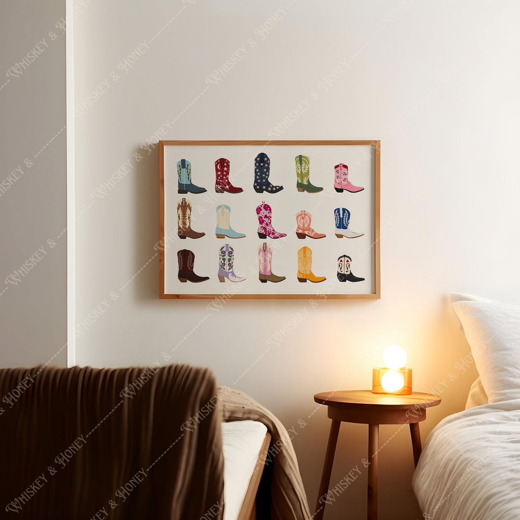Cowgirl Boots Horizontal Print