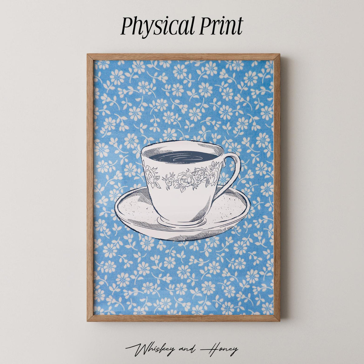 Coffee Cup Floral Print