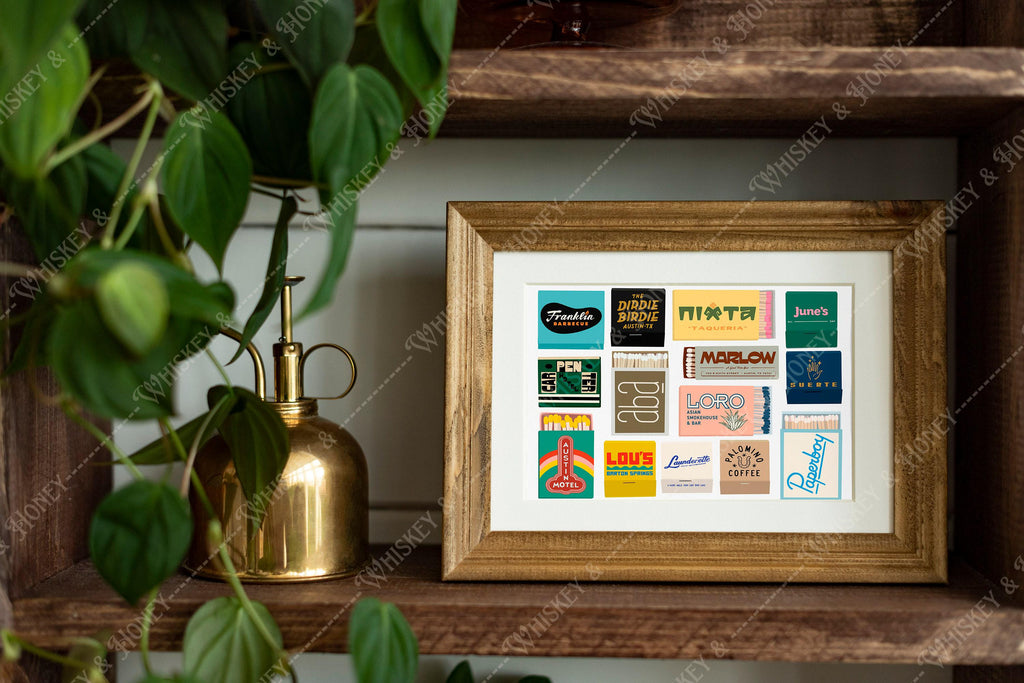Austin TX Horizontal Matchbook Art Print