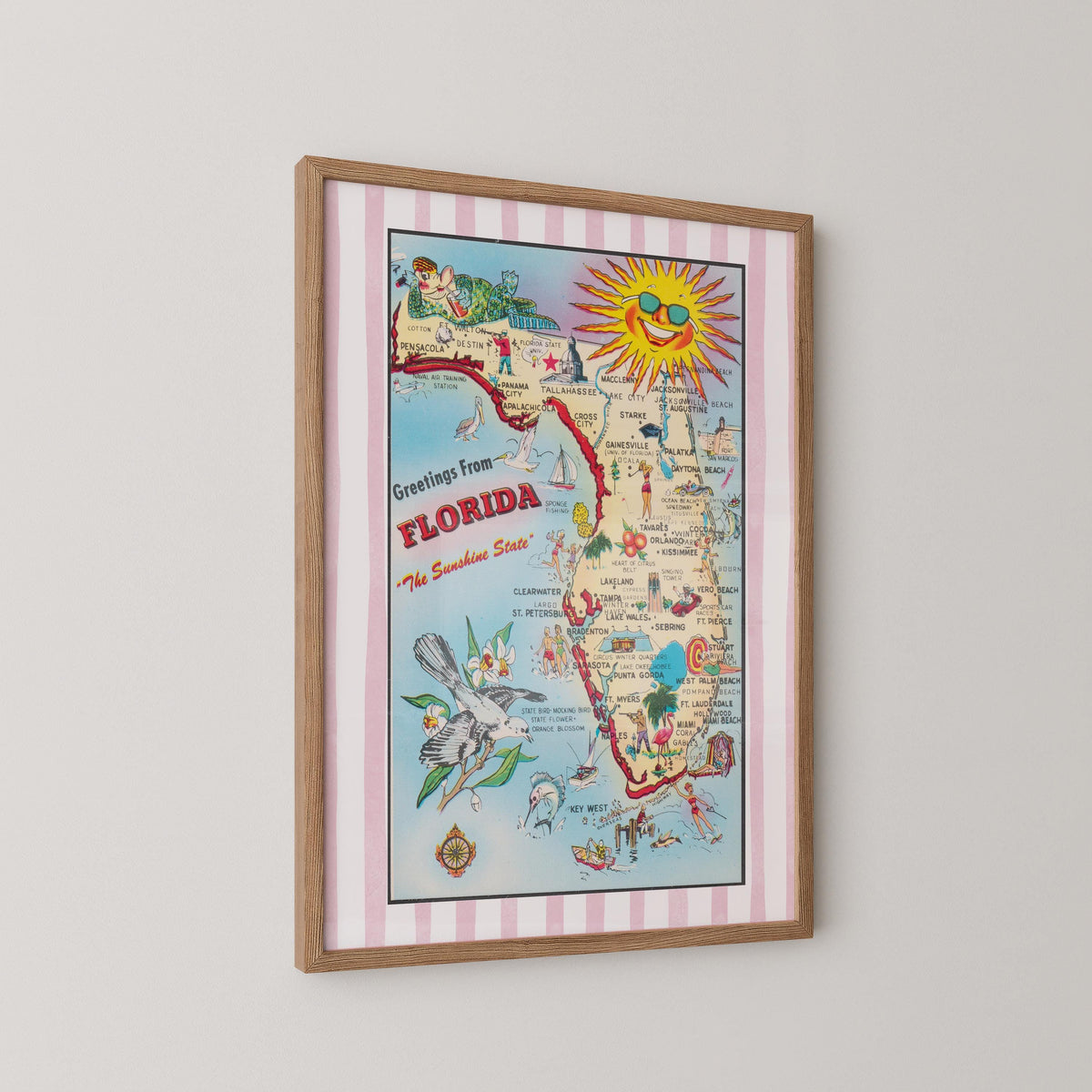 Vintage Florida Map Print